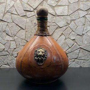 Ages Italian leather liquor jug